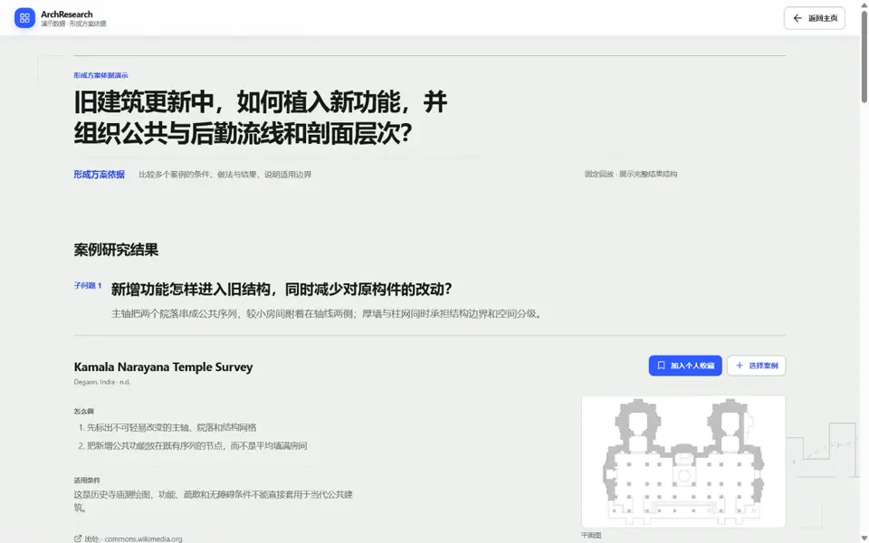 ArchResearch 形成方案依据研究结果